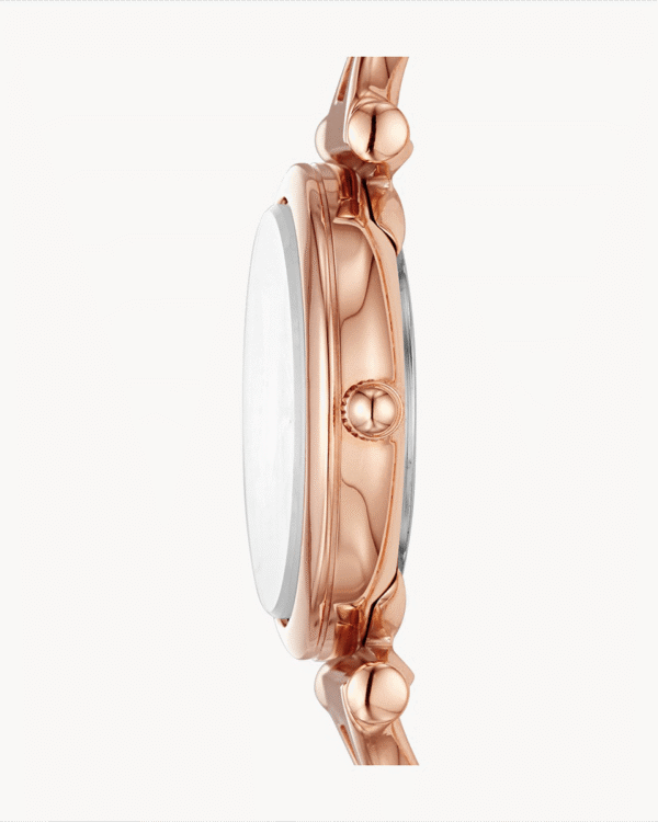 Carlie Mini Three-Hand Rose Gold-Tone Stainless Steel Watch