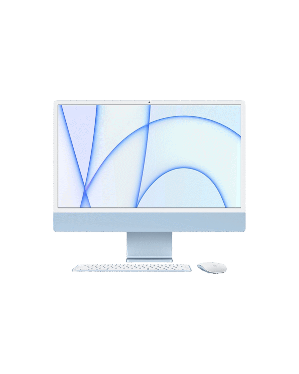 Apple iMac (24-inch, Apple M1 chip with 8-Core CPU and 7-core GPU, 8GB RAM, 256GB) - Blue