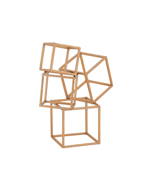 DecMode Iron Modern Table Sculpture, Copper
